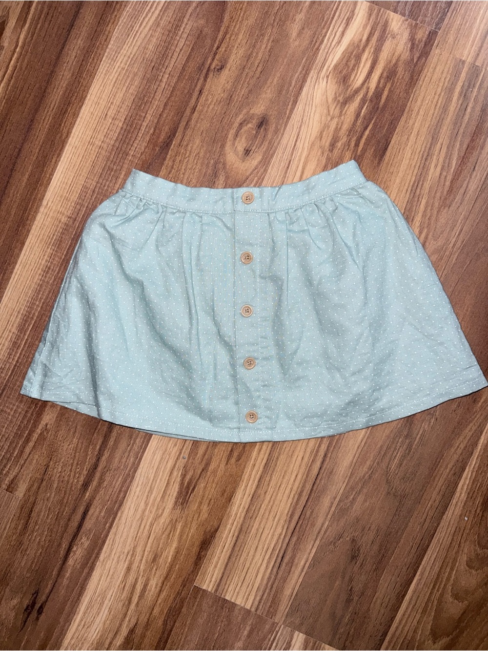 Edgehill Collection Light Blue Dot-Print Button-Front Skirt
